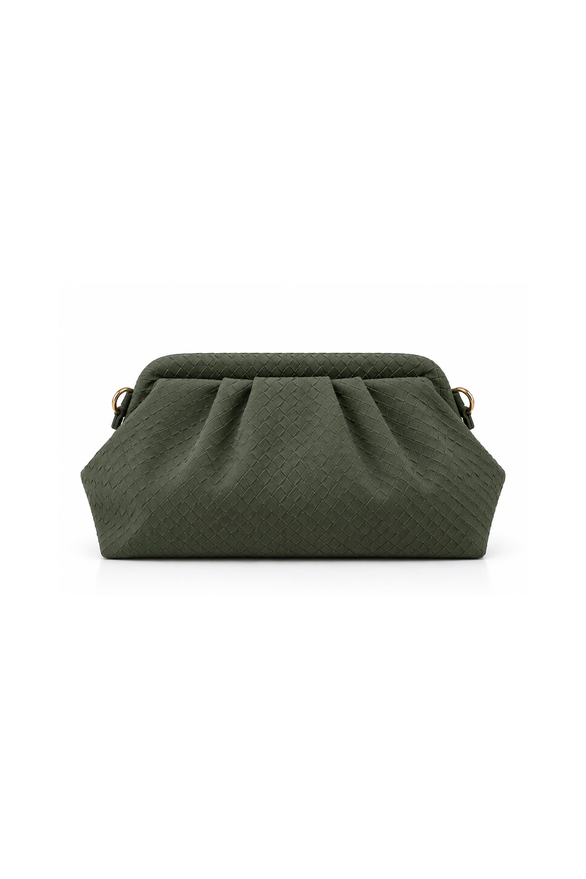 Örgü Dokulu Süet Clutch Çanta