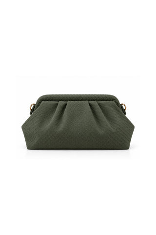 Örgü Dokulu Süet Clutch Çanta