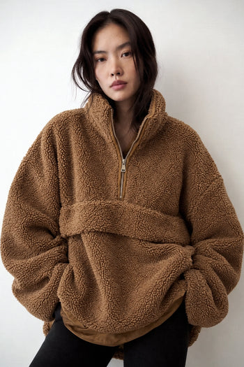 Teddy Fermuarlı Sweatshirt