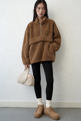 Teddy Fermuarlı Sweatshirt