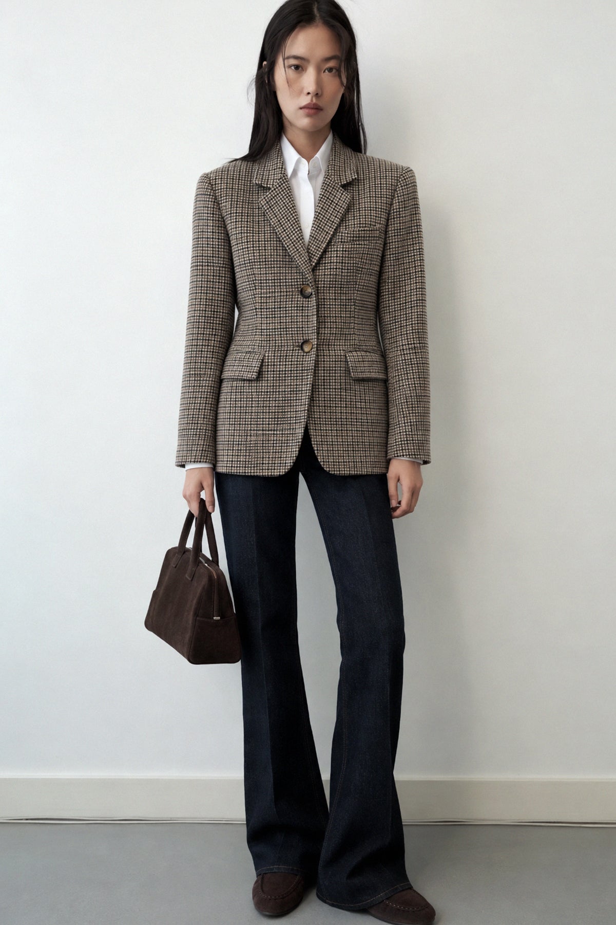 Kazayağı Desenli Blazer Ceket