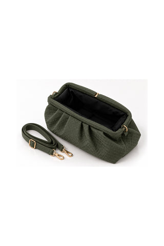 Örgü Dokulu Süet Clutch Çanta