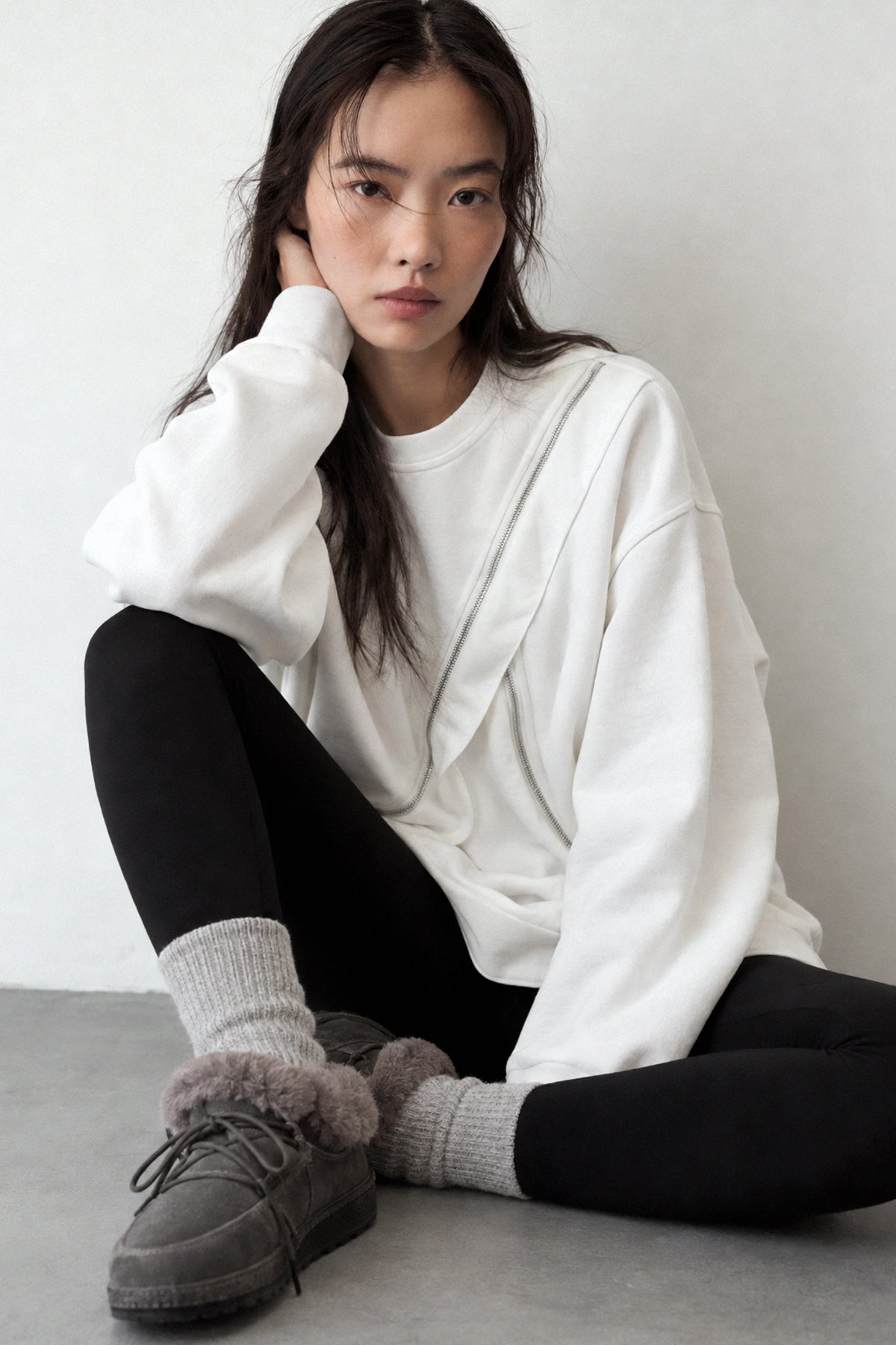 Fermuar Detaylı Sweatshirt