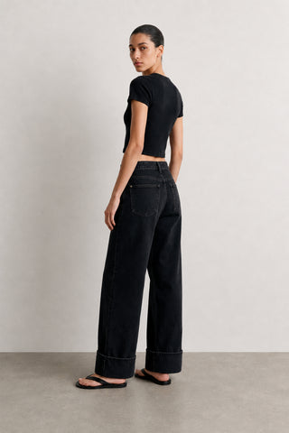 Fitilli Düğmeli Crop Tişört