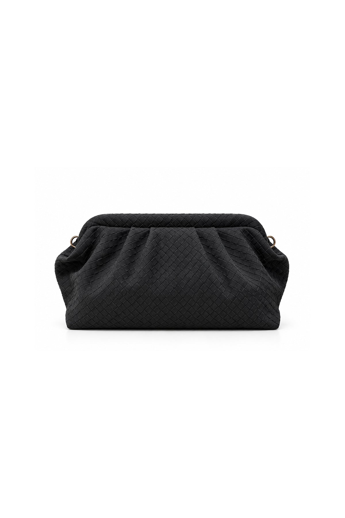 Örgü Dokulu Süet Clutch Çanta