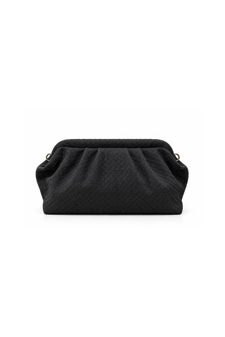 Örgü Dokulu Süet Clutch Çanta