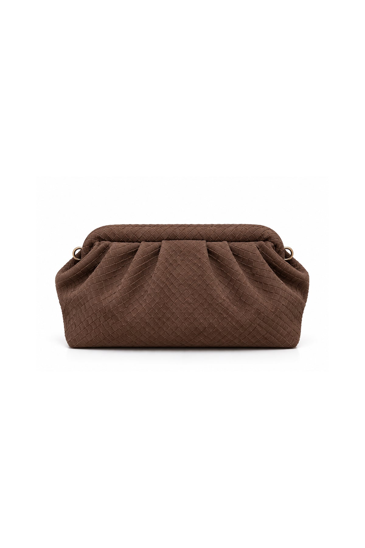 Örgü Dokulu Süet Clutch Çanta