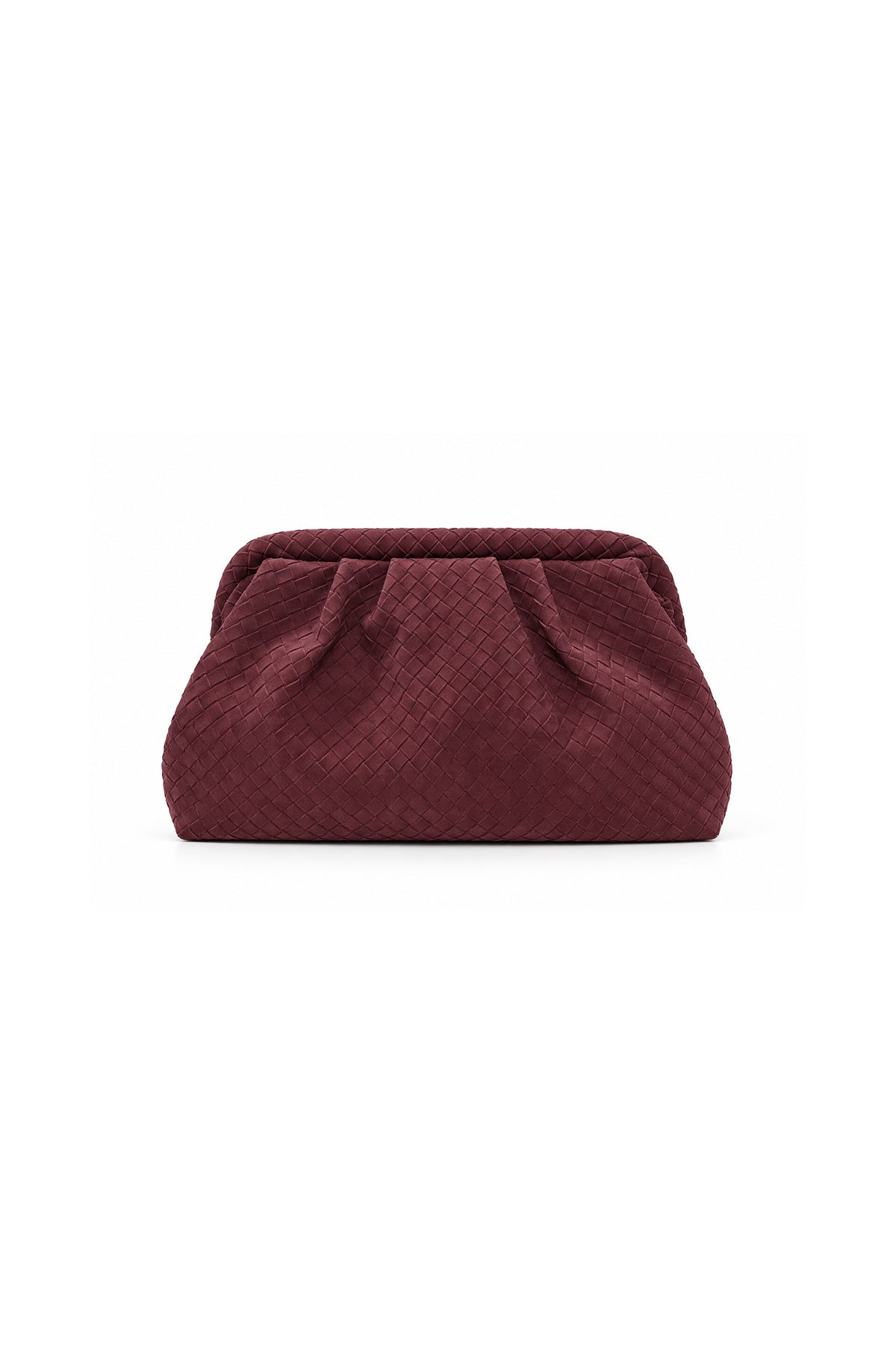 Örgü Dokulu Süet Clutch Çanta