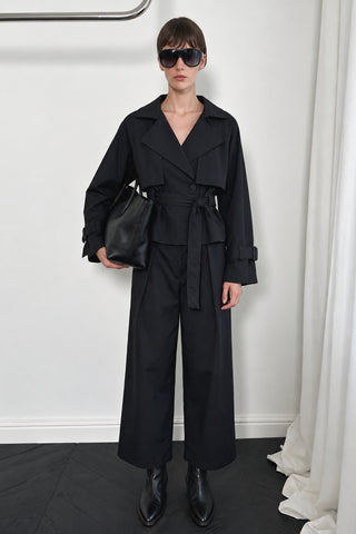 Vera Kuşaklı Kısa Trenchcoat
