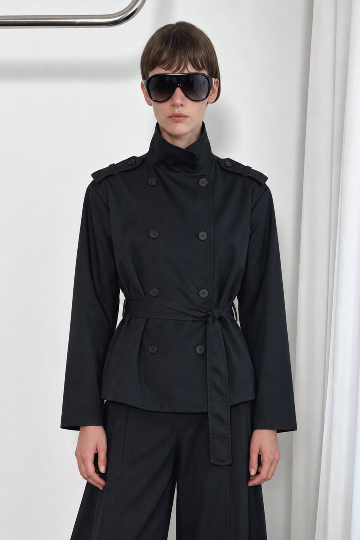 Icon Vatkalı Kısa Trenchcoat