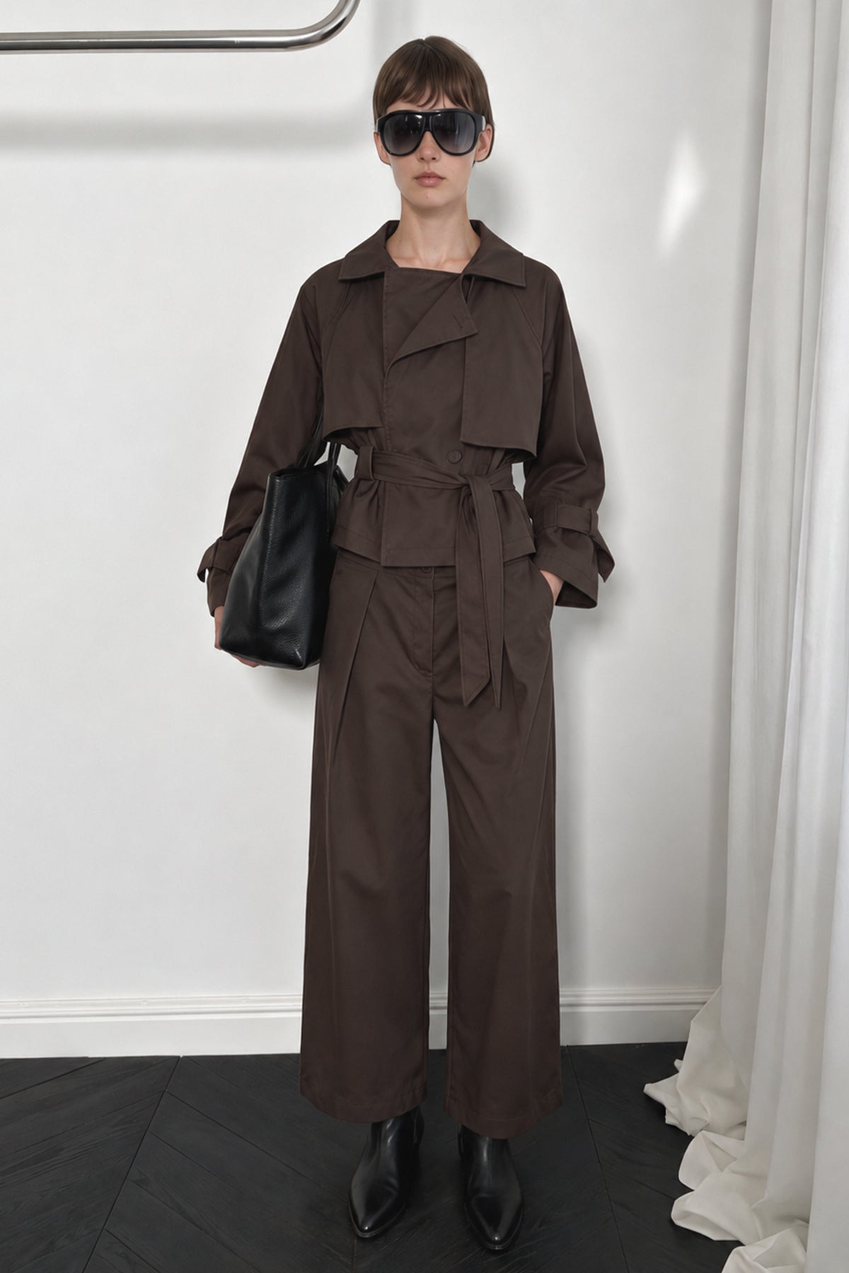 Vera Kuşaklı Kısa Trenchcoat