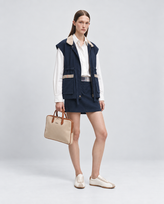 Ekose Detaylı Oversize Yelek