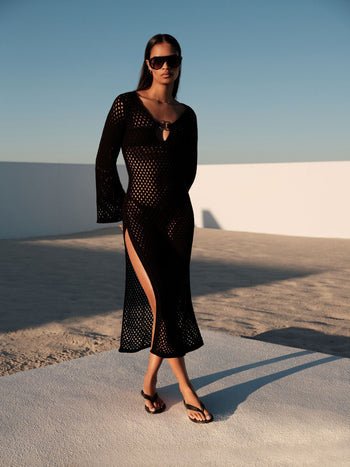 Gloria Yırtmaç Detaylı Beachwear Elbise