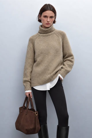 Balıkçı Yaka Oversize Kazak