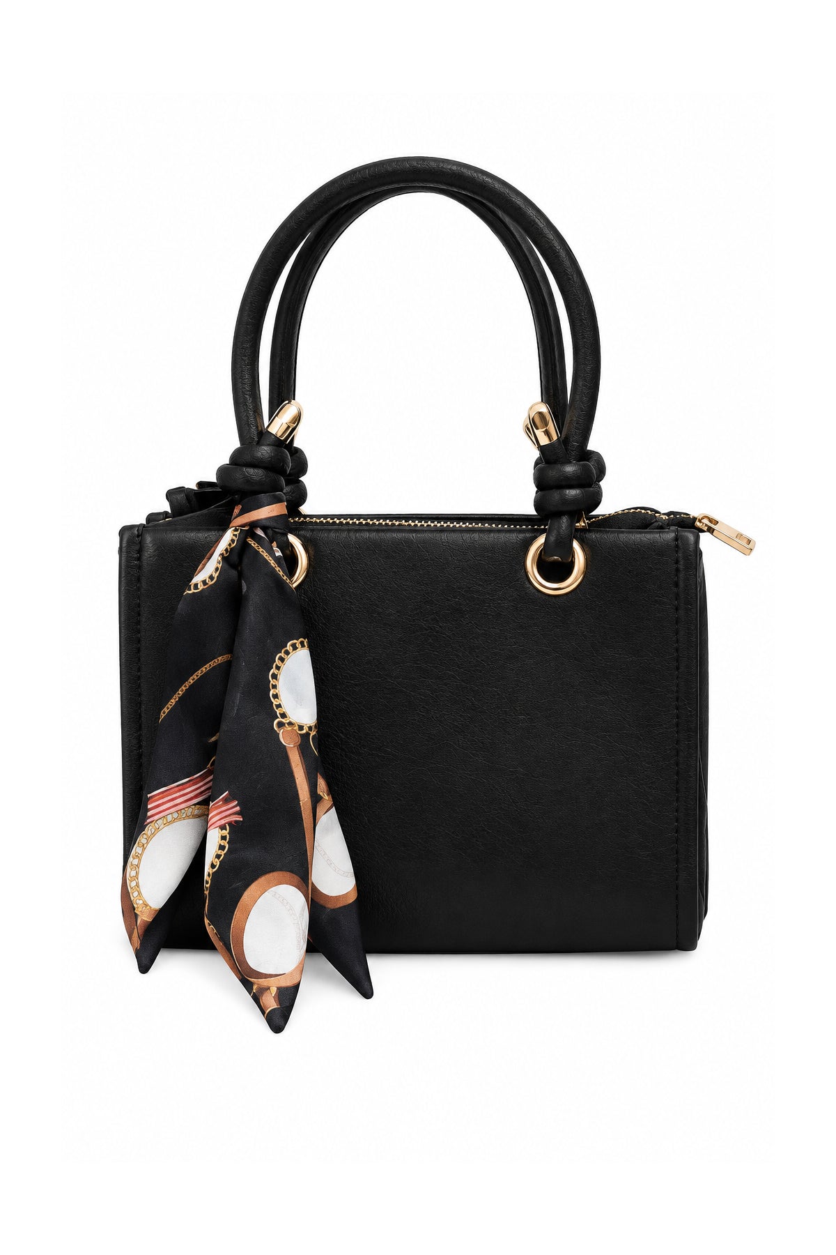 Fularlı Mini Tote Çanta