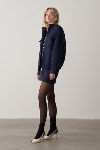 Süet Bomber Ceket Etek Takım