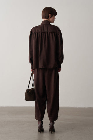 Süet Balon Kol Gömlek Pantolon Takım