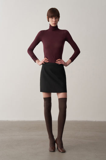 Boğazlı Kaşmir Dokulu Triko Bluz