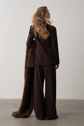 Femme Blazer Ceket Palazzo Pantolon Takım