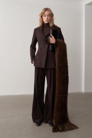 Boğazlı Kaşmir Dokulu Triko Bluz