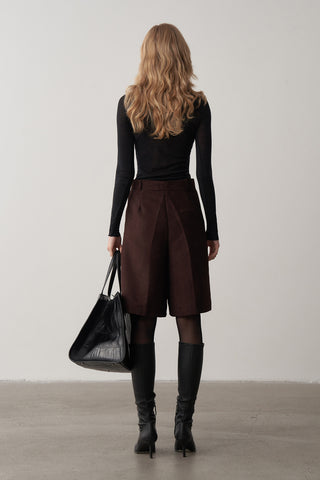 Boğazlı Kaşmir Dokulu Triko Bluz