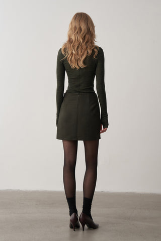 Boğazlı Kaşmir Dokulu Triko Bluz