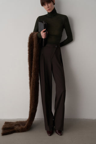 Boğazlı Kaşmir Dokulu Triko Bluz