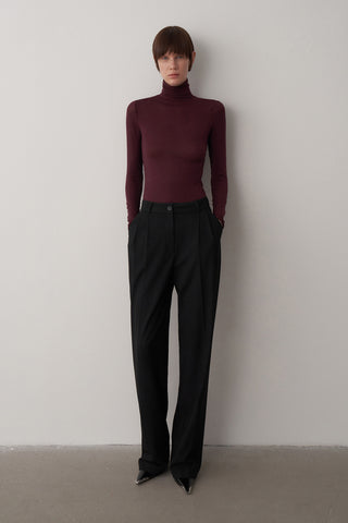 Boğazlı Kaşmir Dokulu Triko Bluz