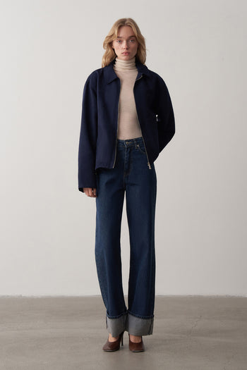 Mathilda Katlı Paça Wide Leg Jean