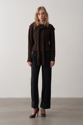 Mathilda Katlı Paça Wide Leg Jean