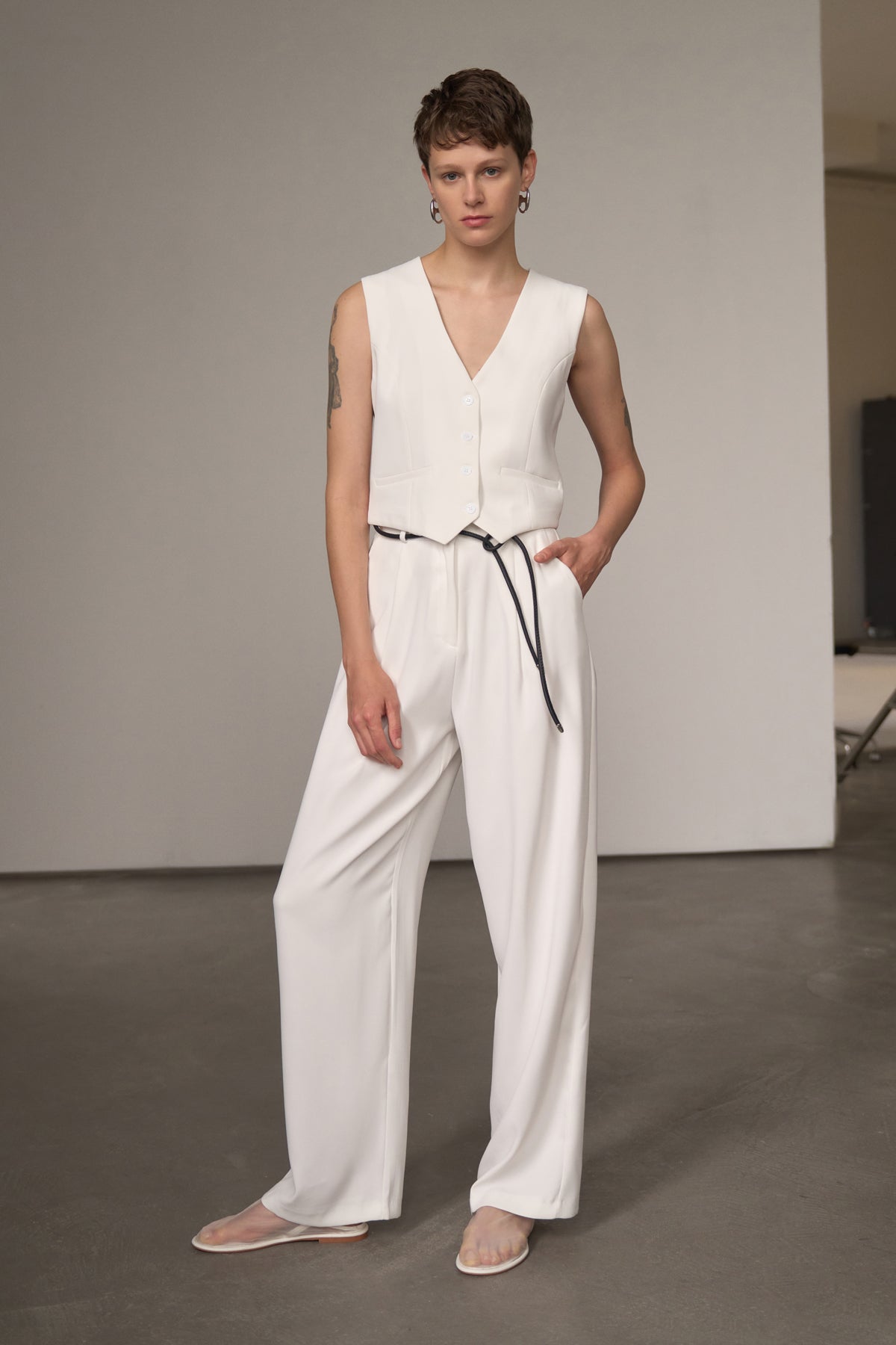 White Special Edition Palazzo Pantolon