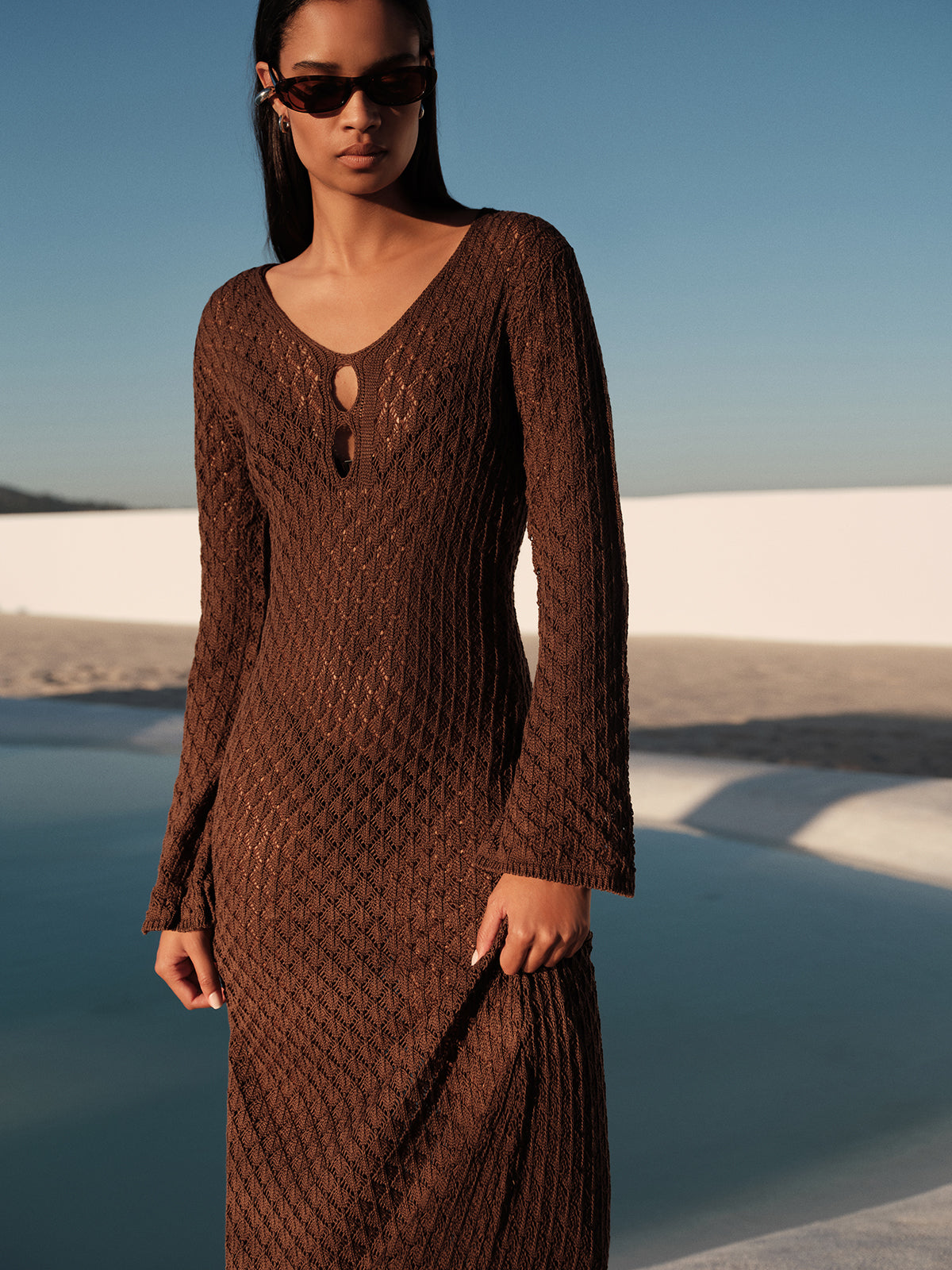 Eliza V yaka Beachwear Elbise