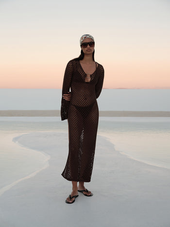 Gloria Yırtmaç Detaylı Beachwear Elbise