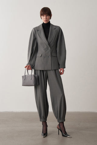 Nora Balon Kol Kruvaze Ceket Pantolon Takım