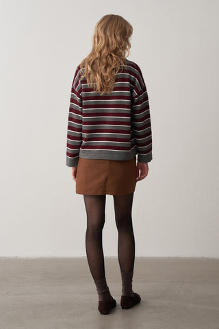 Polo Yaka Çizgili Kazak