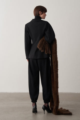 Nora Balon Kol Kruvaze Ceket Pantolon Takım