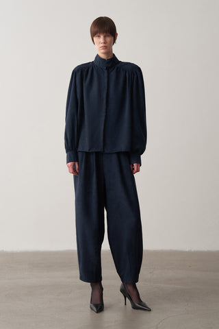 Süet Balon Kol Gömlek Pantolon Takım