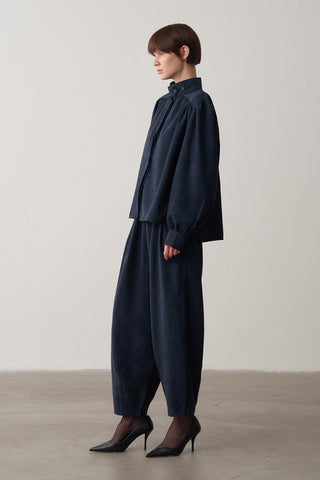 Süet Balon Kol Gömlek Pantolon Takım