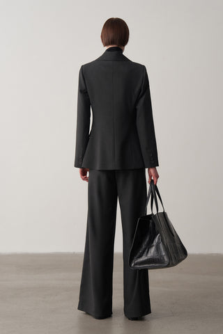 Femme Blazer Ceket Palazzo Pantolon Takım