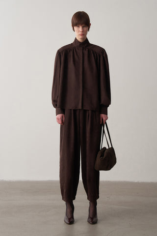 Süet Balon Kol Gömlek Pantolon Takım