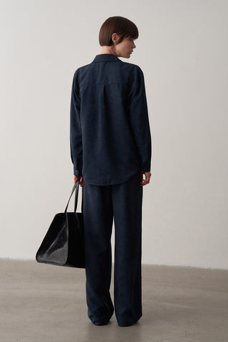 Süet Düğme Detaylı Palazzo Pantolon