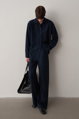 Süet Gömlek Palazzo Pantolon Takım