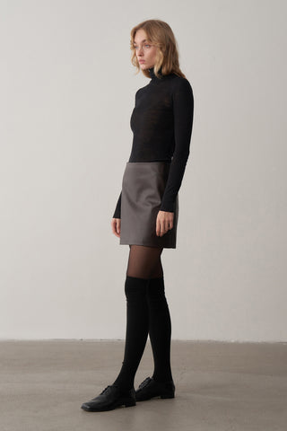 Deri Bomber Ceket Etek Takım