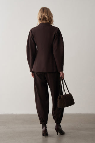 Nora Balon Kol Kruvaze Ceket Pantolon Takım