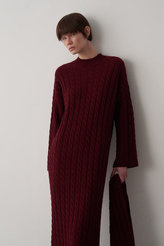 Saç Örgü Atkılı Triko Elbise