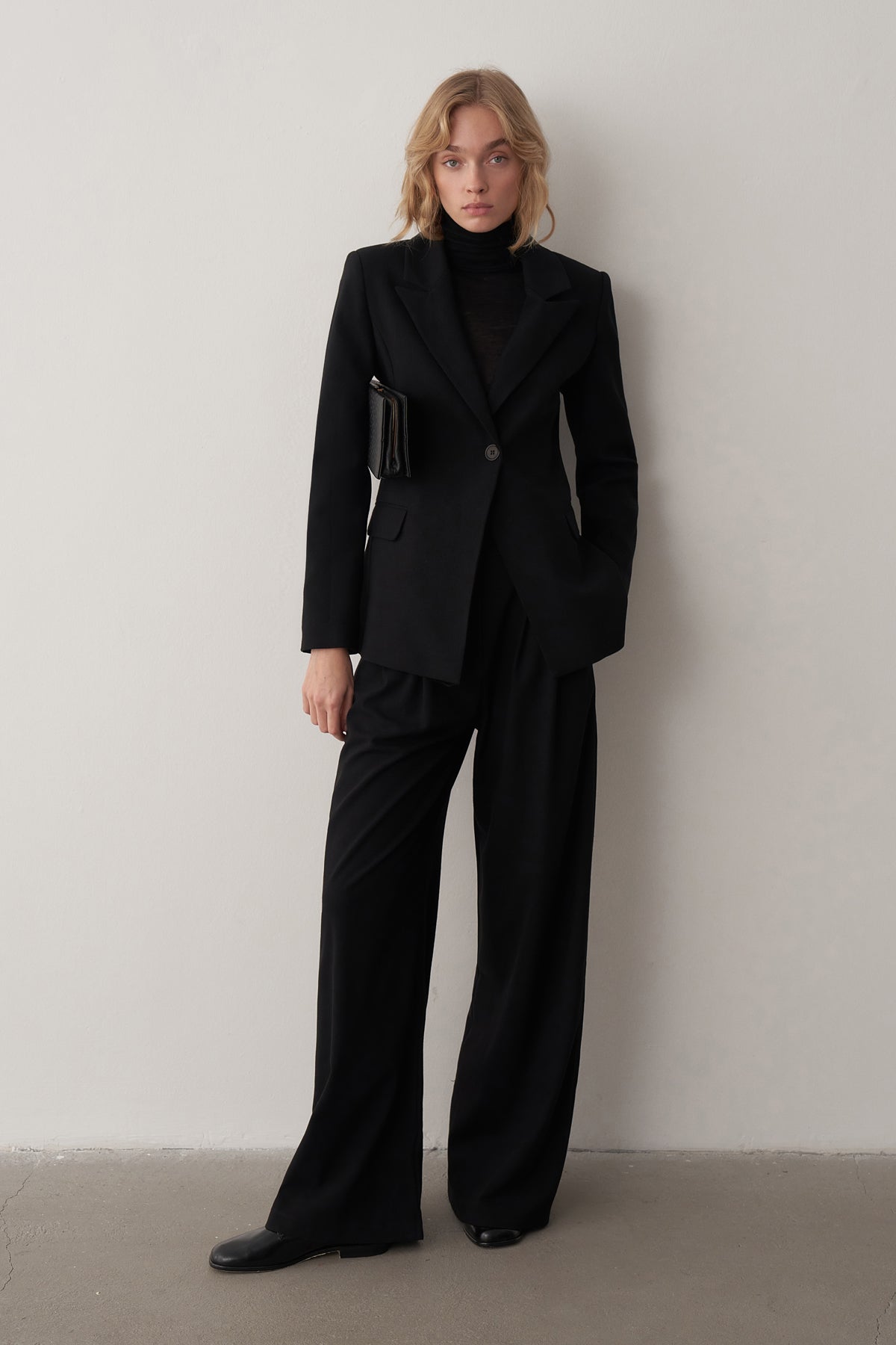 Femme Blazer Ceket Palazzo Pantolon Takım