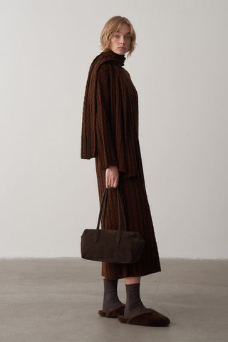 Saç Örgü Atkılı Triko Elbise