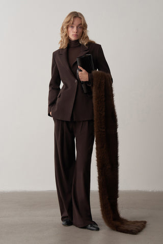 Femme Blazer Ceket Palazzo Pantolon Takım