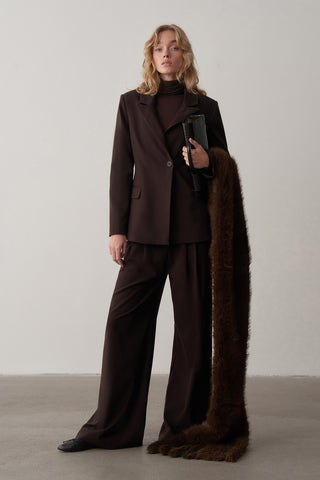 Femme Blazer Ceket Palazzo Pantolon Takım