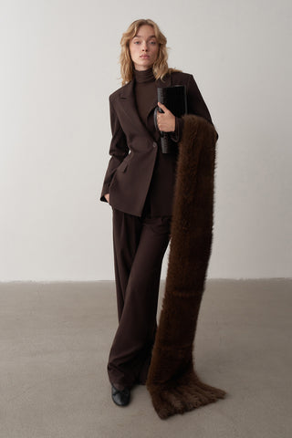 Femme Blazer Ceket Palazzo Pantolon Takım